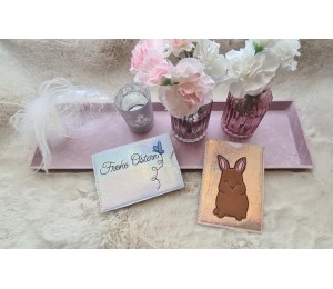 Stickdatei - Frohe Ostern Hase im Kranz inkl. Einzeldateien